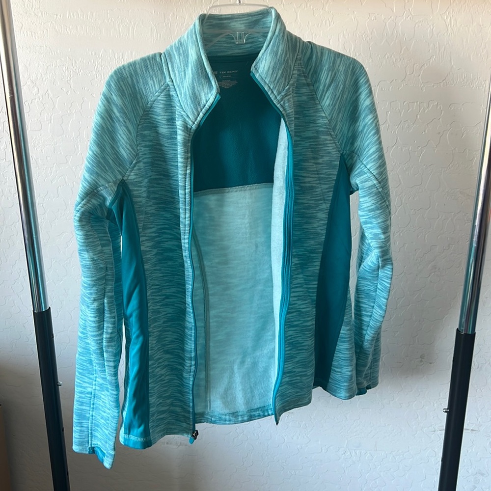 Blue Long Sleeve Zipper Jacket